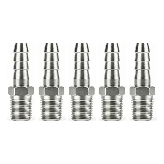 Kit 5 Conectores Espigão Rosca Macho 1/4 Npt Para Mangueira
