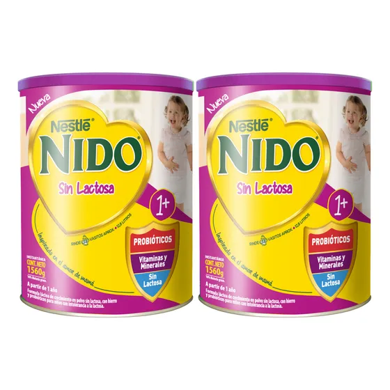 Fórmula Láctea Nido® 1 Sin Lactosa 1560g X2 Uds