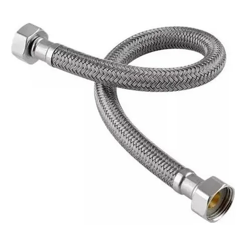 Canilla Manguera Flexible Malla Cromad 1/2 X 1/2 40 Cm Acero