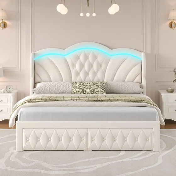 Base De Cama King Size Beige Keyluv