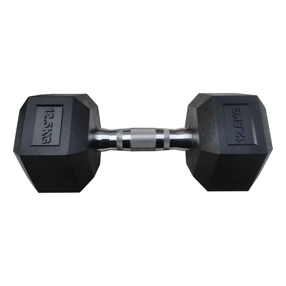Mancuerna Pesa 12,5 Kg - 27 Libras, Encauchetada Hexagonal