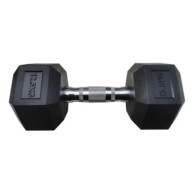 Mancuerna Pesa 12,5 Kg - 27 Libras, Encauchetada Hexagonal