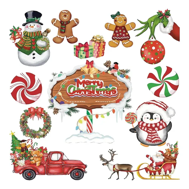 12 Imanes De Refrigerador De Navidad, Decoración Magnã...