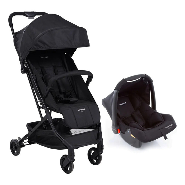 Carrinho Com Bebê Conforto Travel System Yupi Preto - Voyage Carrinho Com Bebê Conforto Travel System Yupi Preto - Voyage