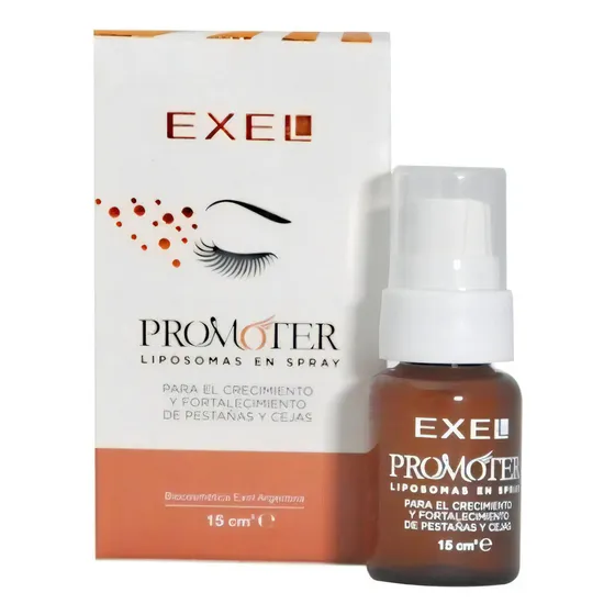 Suero Crecimiento De Pestañas Y Cejas Natural Exel Basics Promoter Liposomas en Spray Vitaminas A E C B3 Niacinamida Pantenol Y Biotina Vegano