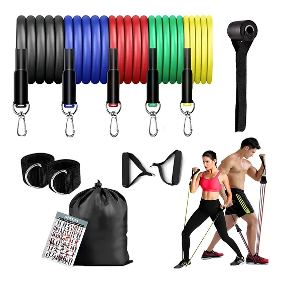 Pack Set Ligas De Ejercicio + Bandas De Resistencia 150lbs