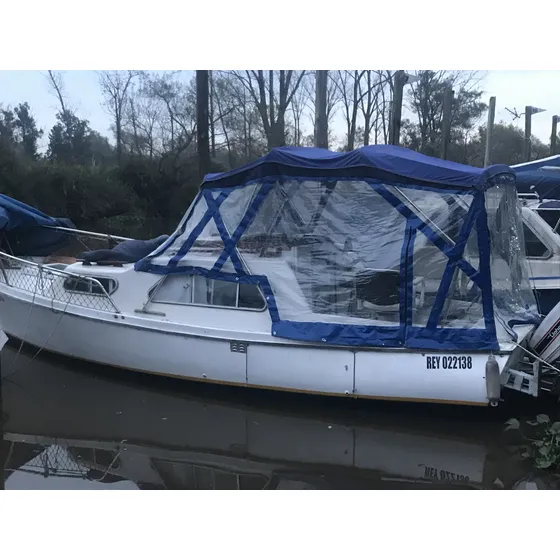 Barco De Fibra Con Motor Johnson 50 Hp  2t.
