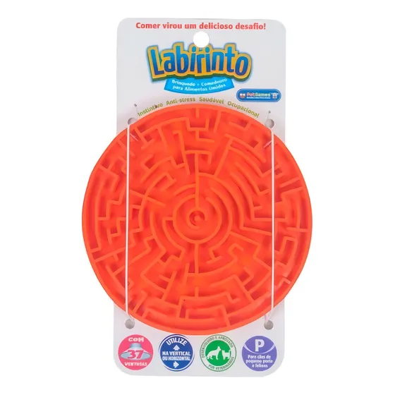 Tapete De Lamber Cães E Gatos Pet Games Labirinto Laranja P