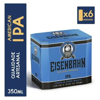 Cerveja Eisenbahn American Ipa Lata 350ml - 6 Unidades Cerveja Eisenbahn American Ipa Lata 350ml - 6 Unidades