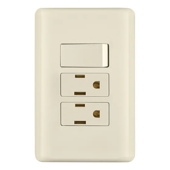 Placa Armada Interruptor Y 2 Contactos, Marfil, Basic 10 Pzs