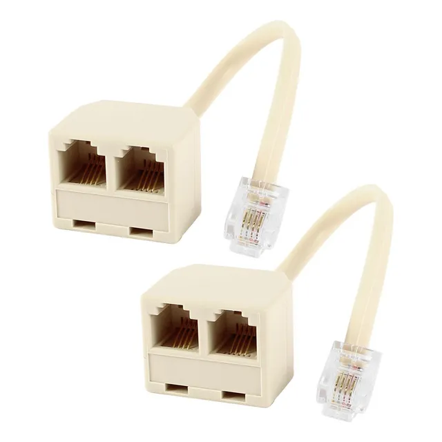 Pack De 2 Conectores Splitter Rj11 Para Telfono