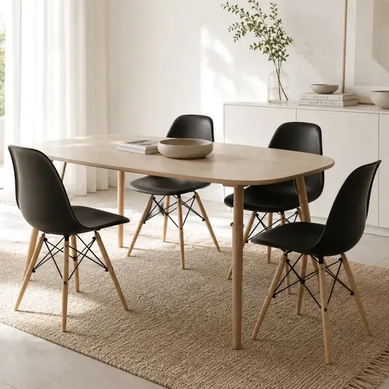 Silla Plastica Eames X4 De Comedor Nordica Interior Color Grafito Gardenlife