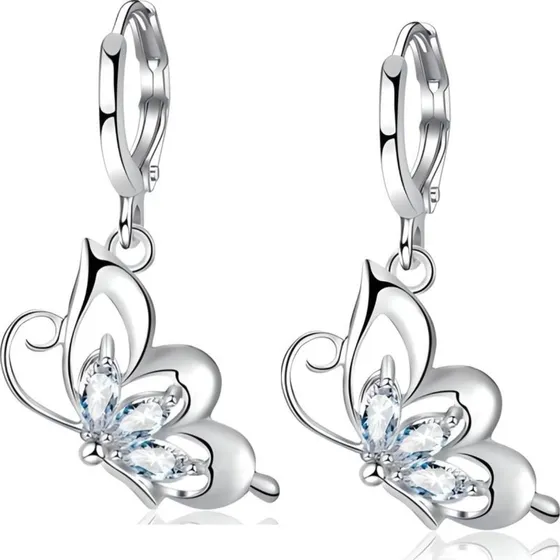 Aros Plata 925 Pendientes Corazón Regalo Elegante Mujer Joya