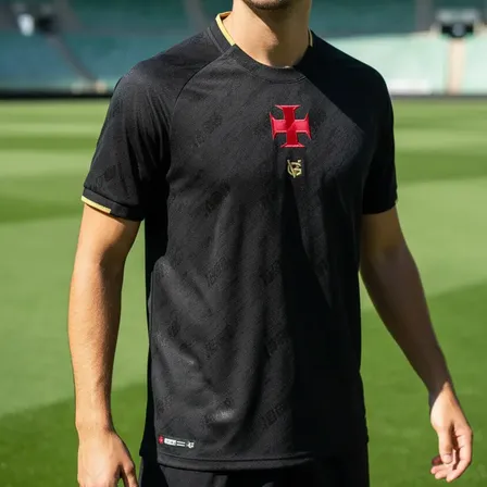 Camisa Retrô Vasco Da Gama Preta/dourada Oficial Preto G
