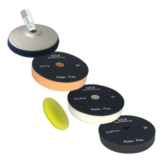 Kit Boina Espuma 5 Polegadas Corte Refino Lustro C Suporte Kit Boina Espuma 5 Polegadas Corte Refino Lustro C Suporte