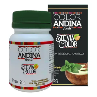 Color Andina Foods Adoçante Stevia Em Pó Pote 20gr | Sem Sabor Residual Amargo Color Andina Foods Adoçante Stevia Em Pó Pote 20gr | Sem Sabor Residual Amargo