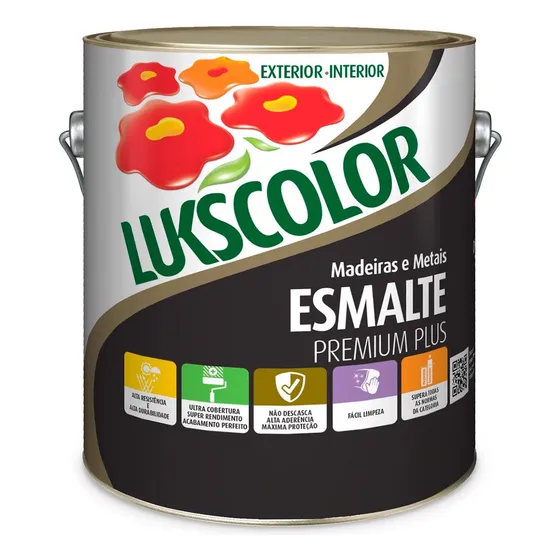 Tinta Esmalte Sintético Brilhante 3,6l Lukscolor Cores