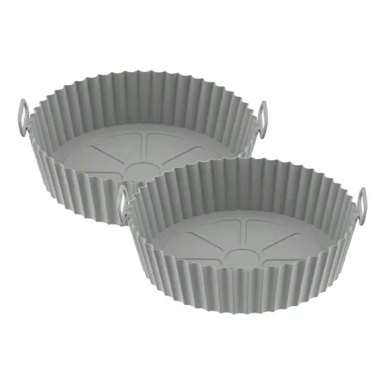 Set X2 Unidades Molde Contenedor De Silicona Para Air Fryer