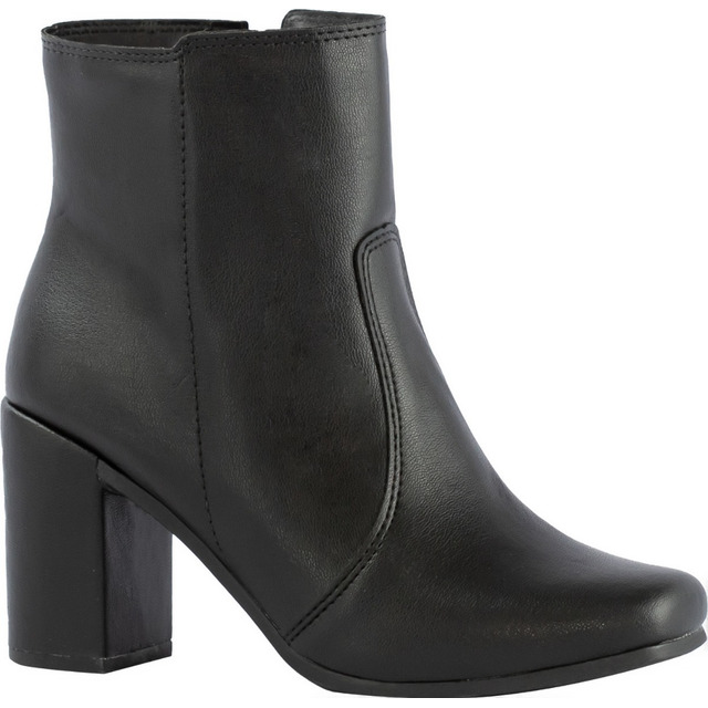Bota Feminina Cano Curto Lumiss Salto Bloco Coturno Conforto Bota Feminina Cano Curto Lumiss Salto Bloco Coturno Conforto