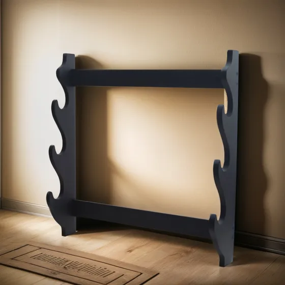Estante De Pared Para 3 Espadas Madera Negro