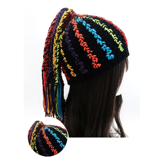 Gorro Suave Con Rastas De Color Nuevo Lana Tejido