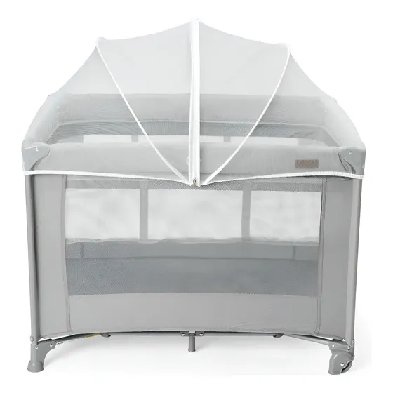 Berço portátil infantil cercado Lazy Maxi Baby cinza