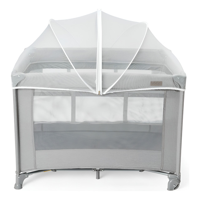 Berço Portátil Infantil Cercado 0-15kg Lazy Maxi Baby - Cinza