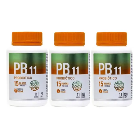 Kit 3 Pb11 Probiótico 120 Cápsulas Natural Original Sem Sabor