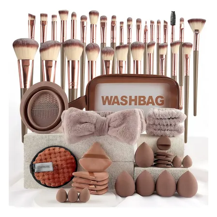 Kit JRFF&GWKY de 56 pincéis de maquiagem profissionais e estojo de ferramentas cosméticas — de alta qualidade para maquiadores e príncipes