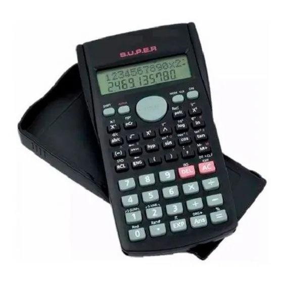 Calculadora Científica 240 Funções Display 2 Linhas + Capa