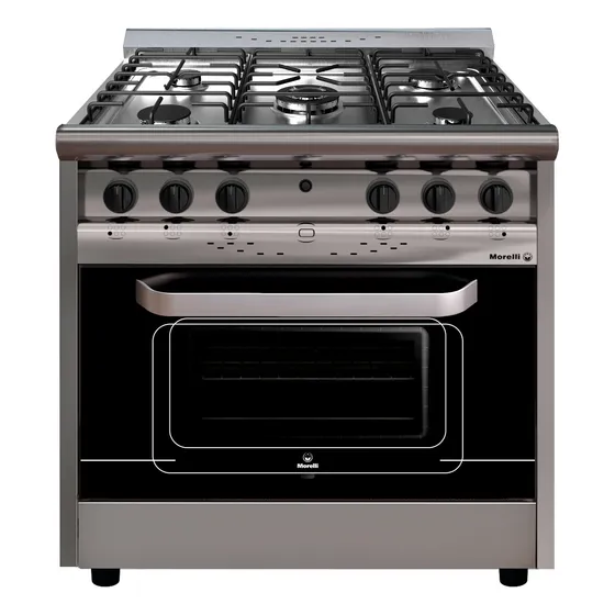 Cocina A Gas Morelli  Forza 900  18037p 5 Hornallas Visor Cts Acero inoxidable