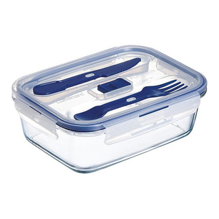 Box Lonchera Contendor De Vidrio Con Cubiertos De Plástico Box Lonchera Contendor De Vidrio Con Cubiertos De Plástico