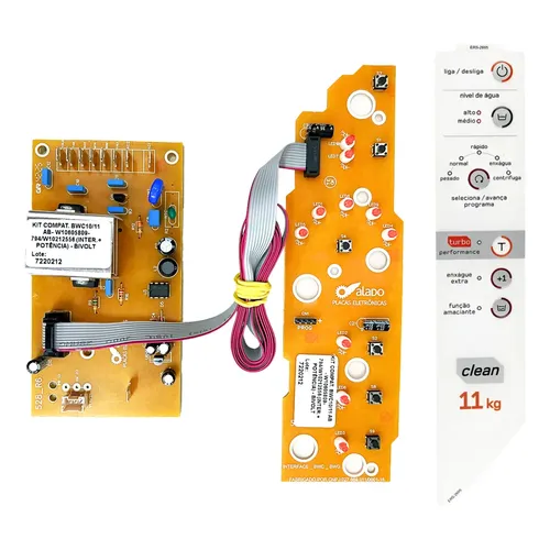 Placa Eletrônica Lavadora CP Brastemp BWC11 11kg Bivolt + Adesivo
