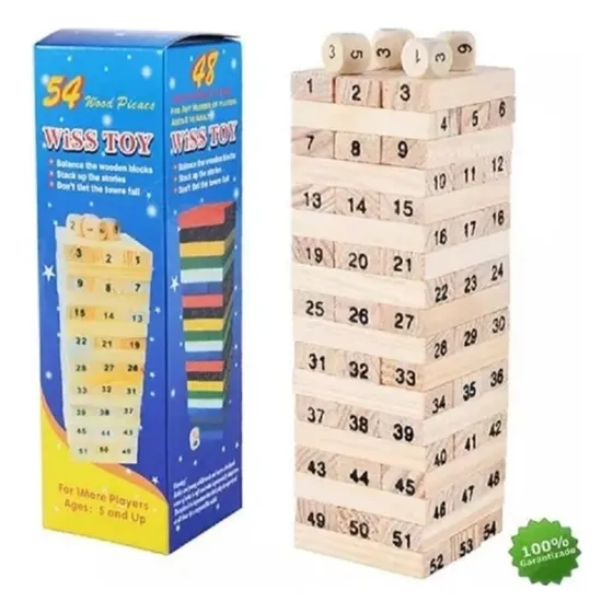 Jenga Madera 48 Piezas Juego Juguete 