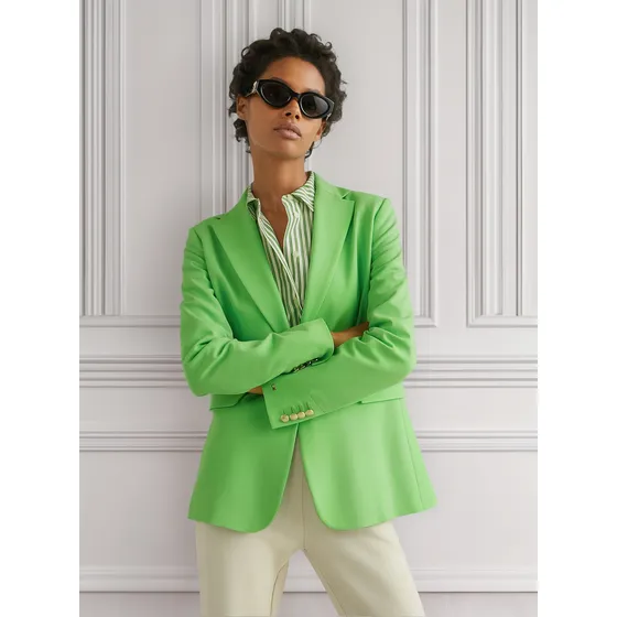 Americana De Traje Con Botonadura Sencilla Mujer Verde Tommy Hilfiger