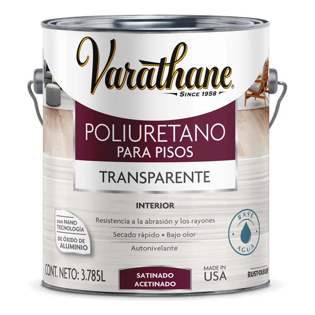 Varathane Poliuretano Pisos Base Agua Satin O Brillante 1gl 
