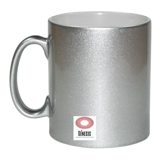 Taza Ceramica Perlada Plateada Sublimable Sublimar