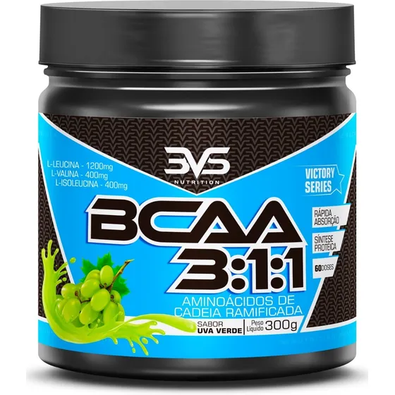 Bcaa Pó 3vs 3.1.1 Concentrado Com 2000mg Por Dose - 300g Sabor Uva Verde