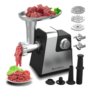 Picadora De Carne Eléctrica De Acero Inoxidable 2800w Con 2 Picadora De Carne Eléctrica De Acero Inoxidable 2800w Con 2