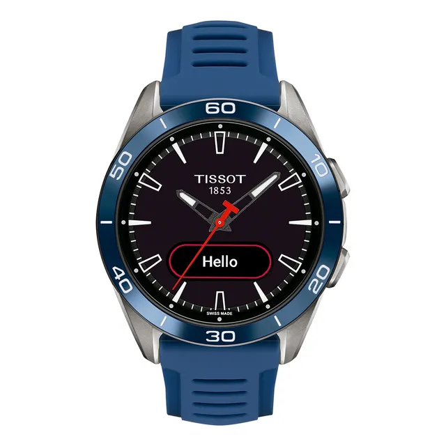 Reloj Unisex Tissot T153.420.47.051.01 T-touch Connect Correa Azul Bisel Gris Fondo Negro