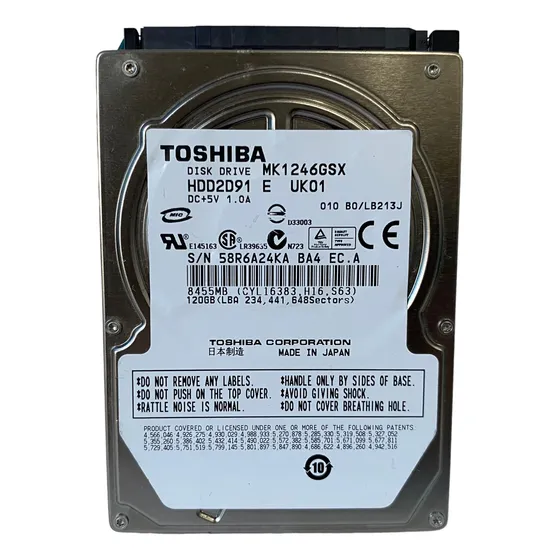 Disco Rigido Hd Interno Toshiba 120gb 2,5 Sata Diversos Modelos