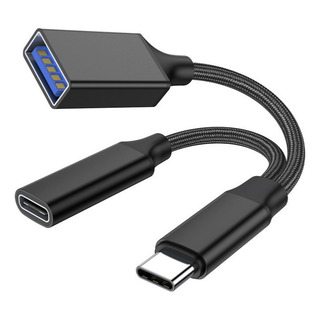 Cable Adaptador 2 En 1 Teléfono Usb Tipo C Otg Y Carga Usb Cable Adaptador 2 En 1 Teléfono Usb Tipo C Otg Y Carga Usb