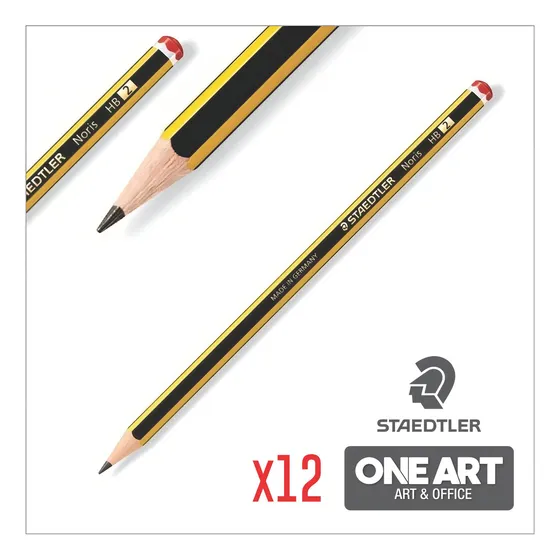 Lapiz Negro Grafito Staedtler Noris Hb N2 X 12 Unidad