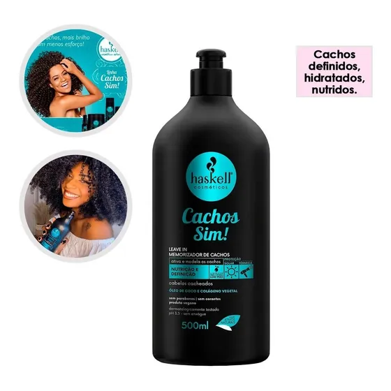 Haskell Creme De Pentear Ativador De Cachos Sim 500ml Leave