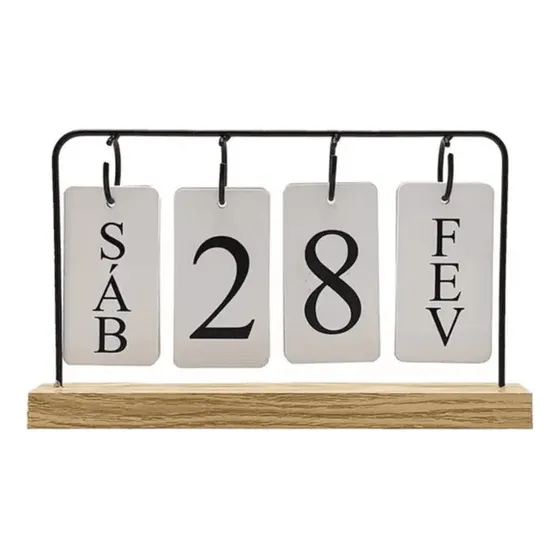 Calendário De Mesa Decorativo Argola 