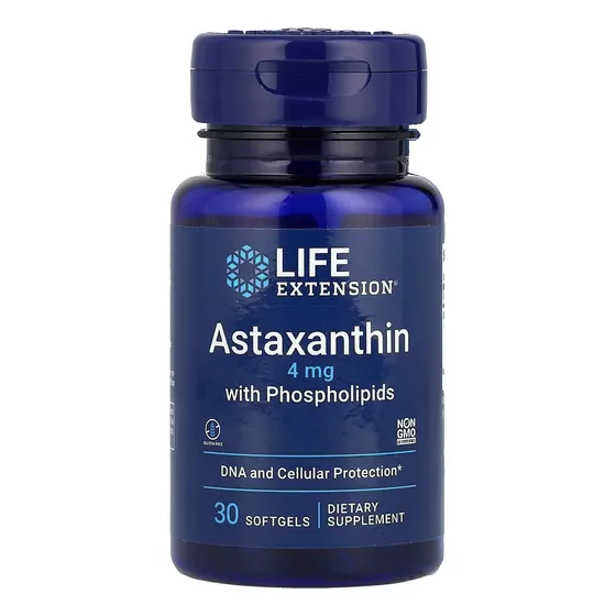 Astaxantina Con Fosfolípido 4mg X 30 Softgel Life Extension Sin Sabor