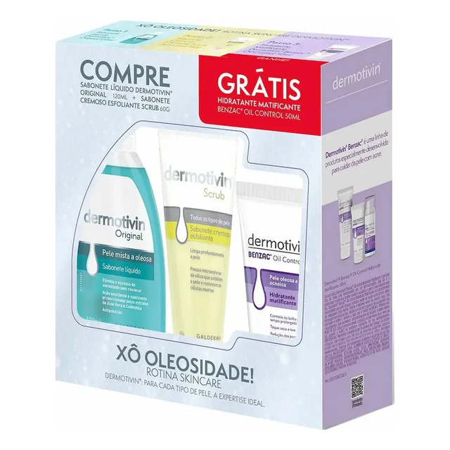 Kit Dermotivin Sabonete + Scrub + Hidra Benzac Kit Dermotivin Sabonete + Scrub + Hidra Benzac