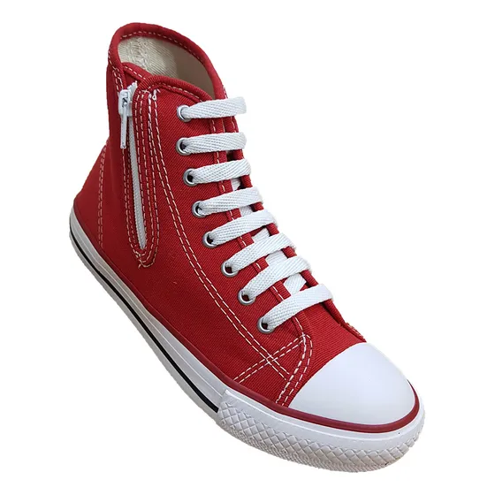 Tenis Infantil Star Preto Ziper Cano Alto Canvas All 28 A 36