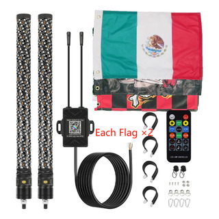 Antena Plana Led De 2 Pies Con Antena Plana Para Atv Polaris Antena Plana Led De 2 Pies Con Antena Plana Para Atv Polaris