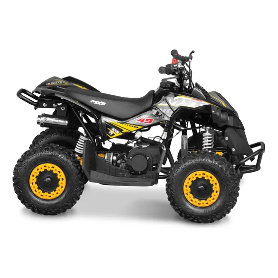 Quadriciclo a gasolina para crianças MXF THOR 49cc Mini Quadriciclo cor amarelo